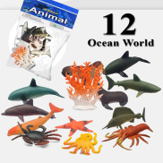 HCMĐồ chơi 12 mô hình Cá Biển sống động New4all Animal World cho bé 3 tuổi