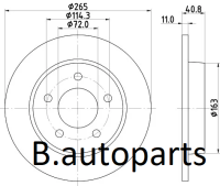 จานเบรคหลัง MAZDA 3 BK 1.6 2003-2009 NEW MAZDA 3 BL 1.6 2008-2014 RUNSTOP /คู่