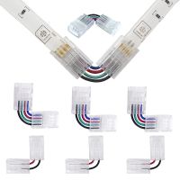 8mm 10mm Wide LED Strip Right Corner 2pin 3pin 4pin Solder-free Crystal Connectors for COB 5050 2835 WS2812B WS2812 Strip Corner Watering Systems Gard