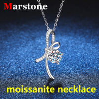 สตรี Moissanite เพชร1CT สร้อยคอแสงเดิมหรูหราโบว์ S925โซ่ Moissanite สำหรับผู้หญิงของขวัญ2023