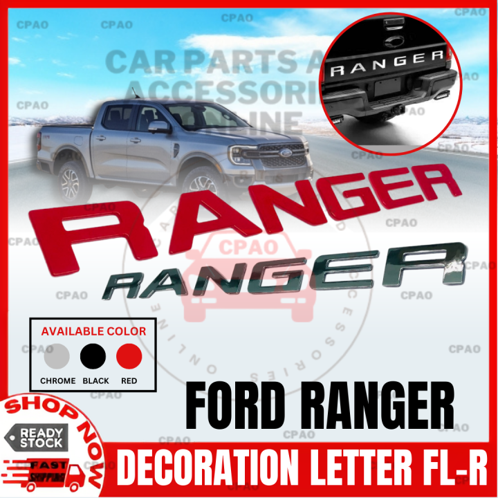 CPAO (28mm) FORD RANGER DECORATION LETTER HOOD EMBLEM (BLACK/CHROME ...