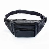 Genuine Leather Waist Bag Men Waist Pack Waist Bag Funny Pack Belt Bag Men Chain Waist Bag for Phone Pouch Mens Fanny Pack