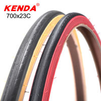 KENDA านแบบเร700C,ยางจักรยานเสือหมอบ700x23C น้ำหนักเบา430G ยางจักรยานฟิกซ์รถแข่งสีแดงสีเหลืองด้านข้างยางสีเหลือง110PSI K193