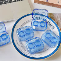 1PCS Women Beauty Contact Lens Box Transparent Blue Women Contact Colored Lens Eyes Container Case Travel Holder Kit