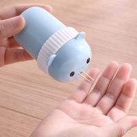 Plastic Travel Portable Toothpick Box Rotate Toothpick Holder Creative Cartoon Expression Toothpick Dispenser