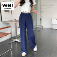 WEISHIBLUE Drawstring เอวสูงกางเกงขายาวผู้หญิงแฟชั่น Drape Breathable กางเกง Slim ตรง Mopping กางเกง Female