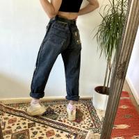 High Waist Loose Jeans For Women Sun Moon Star Pattern Casual Straight Denim Pants Streetwear Washed Boyfriend Jeans