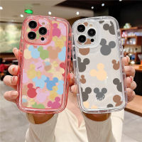 เคสรองรับการกระแทก Redmi Note 12 Pro Poco M3 Pro 5G 11 10 9C 10A RedmiNote 11S 10S 4G สีสันเงา Mickey Minnie ใบหน้าป้องกันการตกกันกระแทก