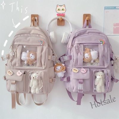 【hot sale】⊙∏ C16 LUCKY CC Large-capacity High School Student Backpack Ins Japanese Schoolbag Female Korean Girl Backpack