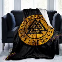 Viking Mystical Symbol Blanket Sofa Leisure Flannel Single Sofa Blanket Throw Blankets Psychedelic Bedspread on The Bed