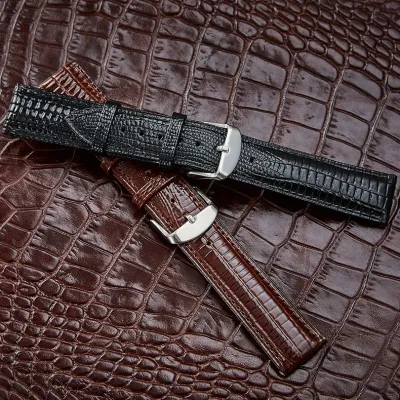 2022 Trendy Bright Leather Watch Band Crocodile Pattern Watch Bracelet for Women Men Leather WatchBand 5 Color Available