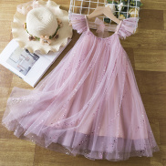 Sequin Summer Dress for Girls 3 6 8 Yrs Ruffles Tulle Kids Princess Dress