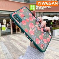 YIWESAN เคสสำหรับ Tecno Spark 6 Go Spark Go 2020 Spark Go 2021เคสเต็มหน้าจอลายกุหลาบมีน้ำค้างแข็งโปร่งใสแข็งขอบสี่เหลี่ยมด้านข้างกล้องปลอกซิลิโคนเคสนิ่มกันกระแทก