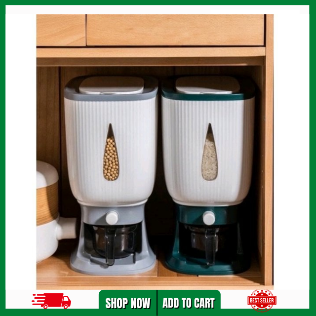 Multifunctional Rice Dispenser WIth Measuring Cup while draining 10kg