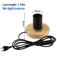 Vintage Wood Table Lamp E27 Socket Base Holder 220V EU Plug Retro Night Lights Desk Lamp for Bedroom Living Room Decoration