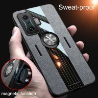 【Electronic Store】สำหรับ Poco F4 GT 5G เคสที่วางแหวนในรถยนต์แบบแม่เหล็กเคสโทรศัพท์สำหรับ Xiaomi Pocophone F4น้อย GT F4GT PocoF4ฝาหลังหนังนิ่ม