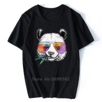 New T shirt Men Cool Panda With Sunglasses Printed T Shirt Short Sleeve Novelty Design Tops O neck Fashion Men Tees Hipster XS-6XL