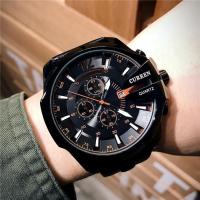 【Ready】? Mens Trendy Belt Watch Forest Curved Large Dial Watch Mens Fashion Student Casual Quartz Watch Belt Genuine