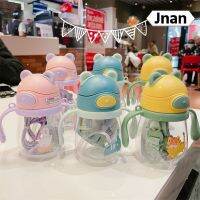 Jnan ถ้วยลูกบอลดูดท่อดูด250/350มล. พร้อมที่จับดีไซน์รูปการ์ตูนน่ารักกระบอกน้ำสำหรับเด็กชิ้น