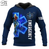 2023 style PLstar Cosmos EMS Emergency Medical Service 3D Printed Hoodies Sweatshirts Zip Hooded For Men Casual Streetwear -E07，can be customization