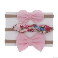 3 Pcsset---Baby Girls headband Bow Floral Print Elastic Headbands