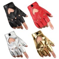 Five Leather Gloves Ladys Driving Show Pole Mittens for Men heart Gothic