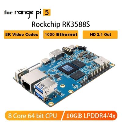 For Orange Pi 5 16GB LPDDR4/4X RAM RK3588S 8-Core ARM 64 Bit 8K Gigabit WiFi+BT Development Board Support 8K Video Codec