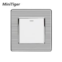 Minitiger 1 Gang 1 Way Luxury Light Switch On / Off Wall Switch Interruptor Stainless Steel Panel AC 110~250V Shoes Accessories