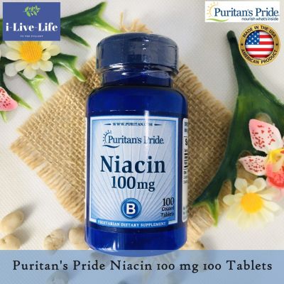 วิตามินบี 3 Niacin 100 mg 100 Tablets - Puritans Pride