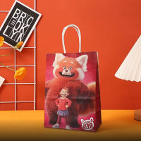 【cw】 Turning Red Theme Gift Bag Festival Paper Bag With Handles Baby Shower Candy Bags Kids Girls Boys Birthday Party Supplies
