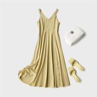 ZZOOI Marwin 2020 New-Coming Summer Holiday Dress Cross Spaghetti Strap Open Back Solid Beach Style Ankle-Length Women Dresses