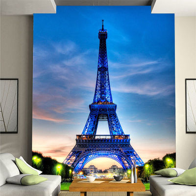[hot]Custom Mural Wall Paper Classic City Building Eiffel Tower Living Room Entrance Photo Background Non-woven Wallpaper Home Decor