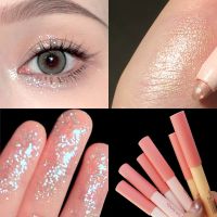 Diamond Glitter Eyeshadow Liner Pencil Face Makeup Highlighter Long Lasting Matte Pink Silkworm Champagne Gold Eyeliner Pen 1pc