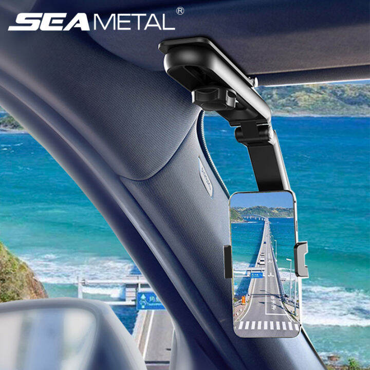 1080° Rotatable Car Sun Visor Phone Holder for 47 Inch Cell Phone Car