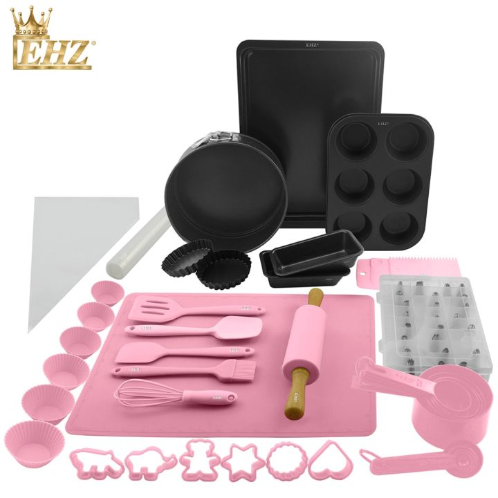 ehz-bakeware-ชุดแผ่นอบชุดตกแต่งเค้กพิซซ่าขนมปัง-non-stick-mold-ซิลิโคนไม้พายชุด-diy-baking-เครื่องมือ-christmas-gift