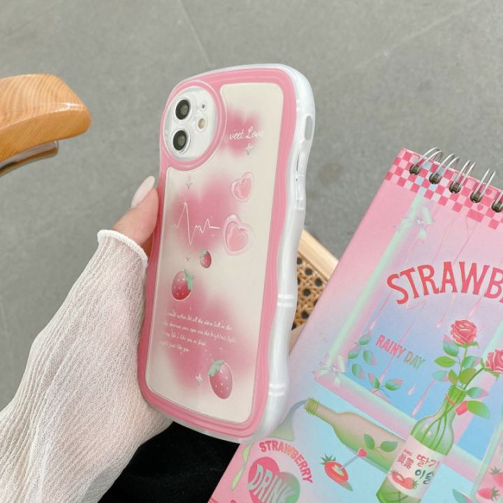 เคสสำหรับ-xiaomi-11-lite-5g-ne-11t-pro-12t-poco-x5-pro-c40-x3-gt-x4-nfc-x4-pro-f4-m3-m4-reami-note-12เคสนิ่มใส่โทรศัพท์ซิลิโคนสีรุ้งยิ้ม3d-ขอบหยักสตรอเบอร์รี่-tpu-กล้องถ่ายรูปทรงกลมกันกระแทก