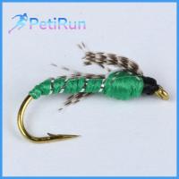 หนอนตัวเล็กขนแกะตัวเล็กบินได้เหยื่อล่อปลา10 #12 # Rown Caddis ผีดิบบินเบ็ดตกปลาด้วงผมกวางตัวเหยื่อปลอมปลาเทราท์เหยื่อตกปลาบิน