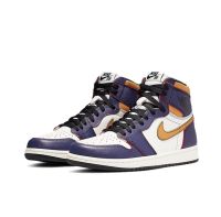 รองเท้าผ้าใบผู้ชาย AirJordan1 High OG Count Purple anti-slip breathable high-top retro basketball shoes men and women the same style purple gold รองเท้าผ้าใบ รองเท้า