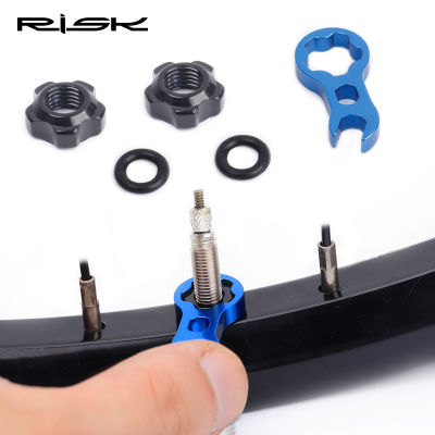 RISK Bicycle Presta Valve Nut With Installation Wrench Road Mountain Bike Vacuum Tyres Inner Tube Valve Nut Repair Tools