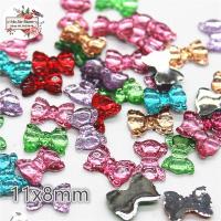 200pcs shiny small bowknot Resin Flat back Cabochon Art Supply Decoration Charm Craft DIY 8x11mm