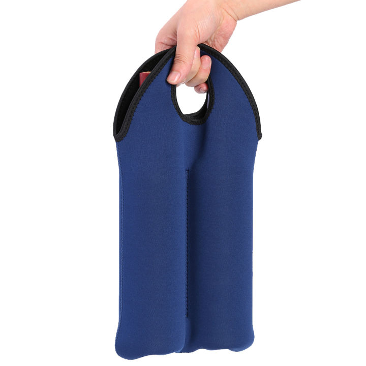 ถุงใส่ขวดไวน์มือถือกระเป๋าเก็บความเย็นกลางแจ้งห่อหุ้มด้วยฉนวนสองชั้นขวดกระเป๋าครอบป้องกัน