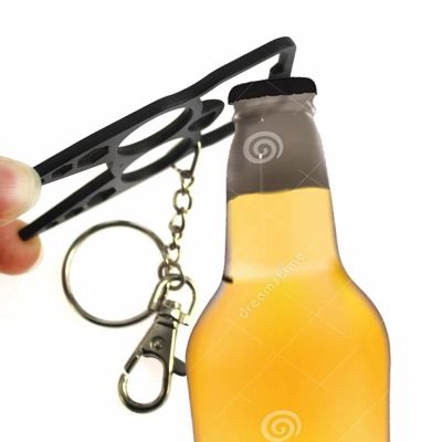 Cartoon Cat Multi-Function Key Chain Zinc Alloy Bottle Opener Creative Wrench Outdoor Self-Defense Broken Window Tool Key Chain