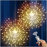 Battery Powered Fairy Lights Firework Lamp Hanging Lights Starburst for Home Room Wedding Party Christmas Decoration