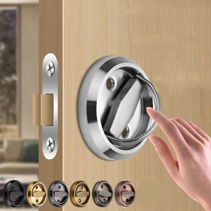 REEBO Stainless Steel Hidden Furniture Drawer Lock Bolt Recessed Wardrobe Pulls Door Handle Lock