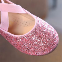 Girls Leather Shoes Sequins Princess Loafer Student Performance Dance Shoes Crystal Non-slip MoccasinsTH