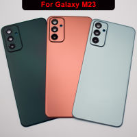 M23สำหรับ Samsung Galaxy M23ฝาครอบกระเป๋าใส่แบตเตอรี่กลับเมตร23ประตูด้านหลังอะไหล่ที่มีกาวเลนส์กล้องด้วย + โลโก้