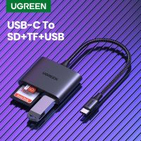 Ugregreen USB C เครื่องอ่านการ์ด Type C ถึง USB เครื่องอ่านการ์ดการ์ดรีดเดอร์ SD SD Micro สำหรับอุปกรณ์แล็ปท็อปไอแพดอะแดปเตอร์เมมโมรี่การ์ดเครื่องอ่านการ์ดการ์ดรีดเดอร์ SD