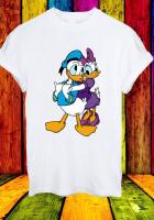 Dasney Donald Daisy Duck ภาพยนตร์การ์ตูนสัตว์ตลกผู้ชายผู้หญิง Unisex เสื้อยืด 646