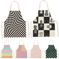 【hot sale】◐☢۩ D13 1 Piece Of Square Check Pattern Chess Printing Sleeveless Apron ChildrenS Home MenS And WomenS Anti-Fouling Apron Kitchen Bib