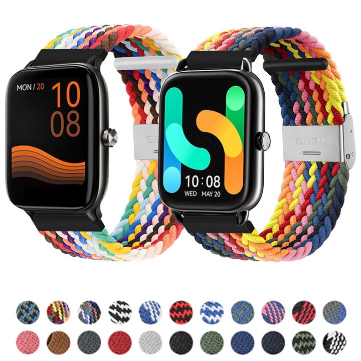 vfbgdhngh-elastic-braided-strap-for-xiaomi-haylou-gst-rt2-bands-nylon-adjustable-bracelet-for-haylou-rs4-plus-rt2-ls10-ls02-rt-ls05s-rs3